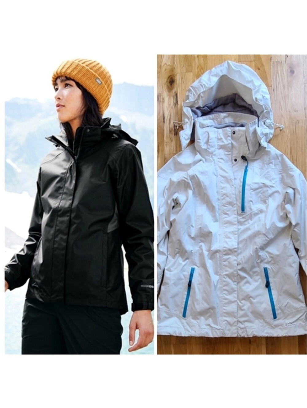 Eddie Bauer Women's WeatherEdge Waterproof Hooded Rain Jacket White Parka